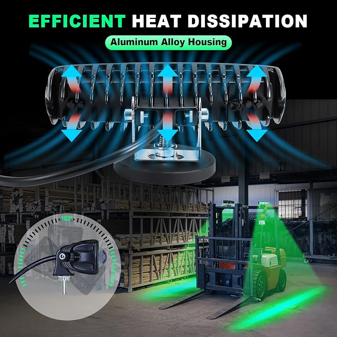 2Pcs Forklift Safety Light Green, 30W Straight Line Forklift and AGV Safety - Image 4