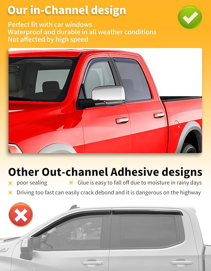in-Channel Window Rain Guards Fit - Image 7