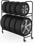 Rolling Tire Rack – Metal, Adjustable, Tire Stand & Protective Cover, Included by STEELAID