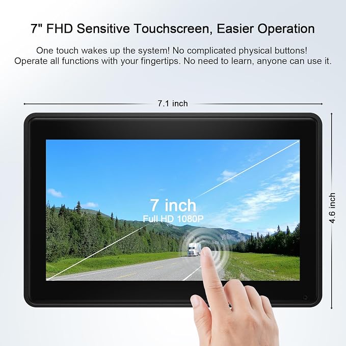 Fookoo 2 Magnetic Solar Wireless Backup Camera 7" IPS Touchscreen Monitor 1 Min - Image 3