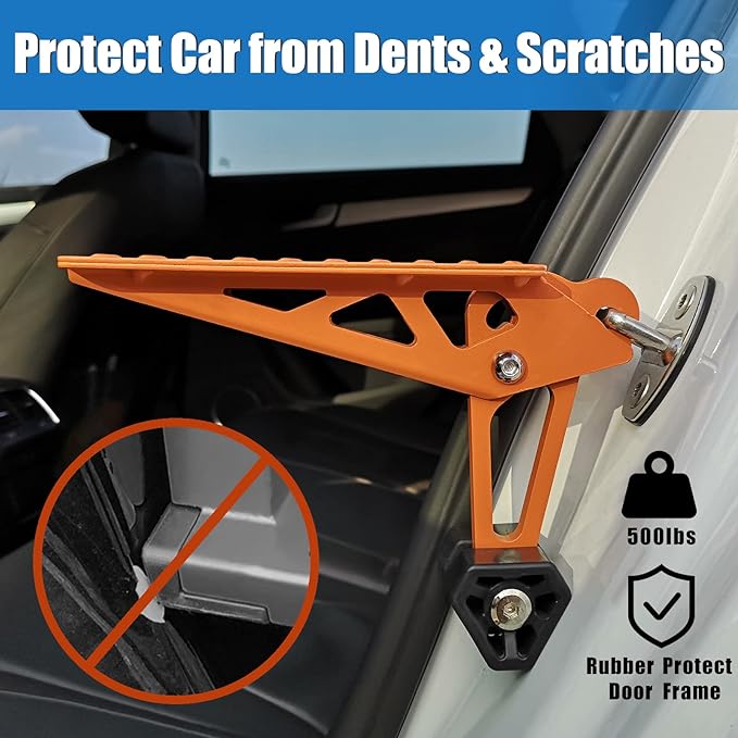 TOOENJOY Universal Fit Car Door Step, Foldable Roof Rack Door Step Up on Door - Image 4