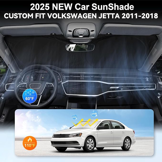 Custom Fit VW Jetta Windshield Sunshade - Image 4
