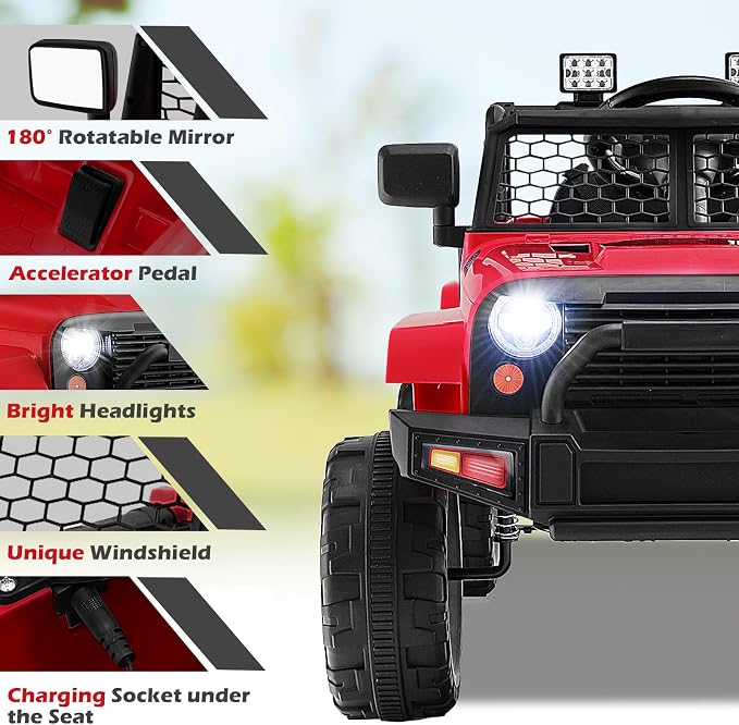 Costzon Ride on Car, 12V Battery Powered Truck Vehicle - Image 4