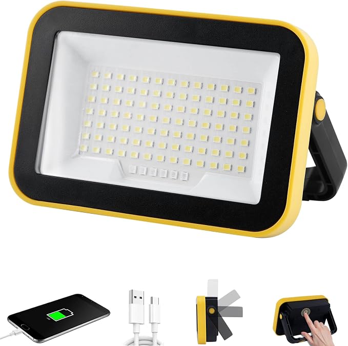 Rechargeable Work Light with Tripod Hole, 40W Portable Flood Light Battery by AUMIO