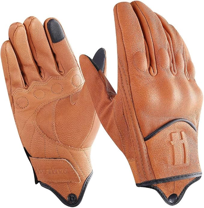 Harssidanzar Leather Motorcycle Gloves by Harssidanzar