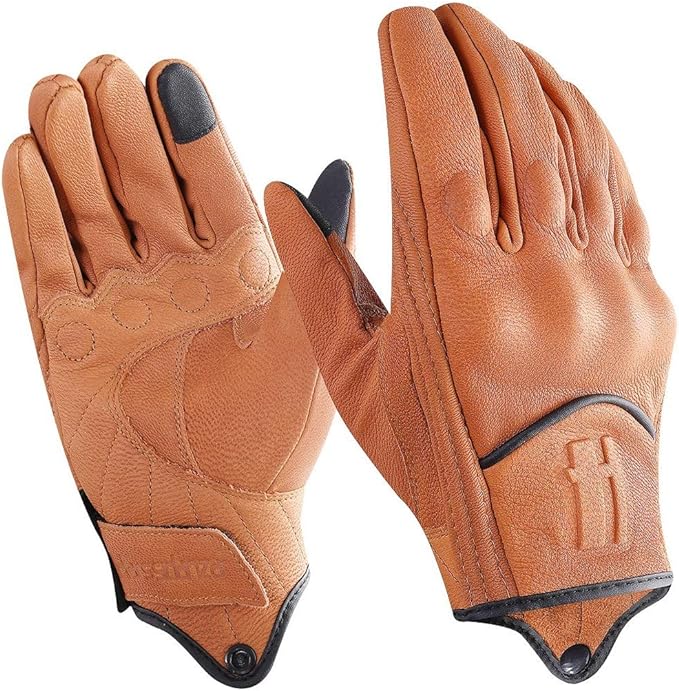 Harssidanzar Leather Motorcycle Gloves by Harssidanzar