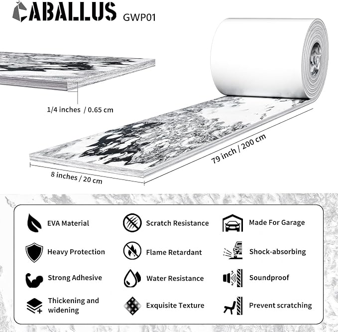 GWP01 Marble Grain Garage Wall Protector Car Door Protectors, Garage Accessories - Image 2
