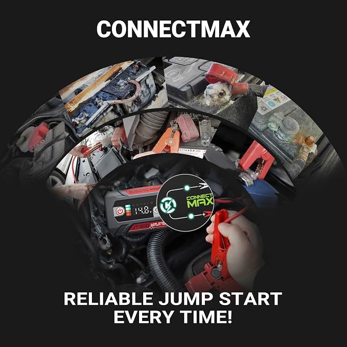 JT400 Jump Starter and Battery Tester, 2500A 12V Car Jumper Starter Portable - Image 6