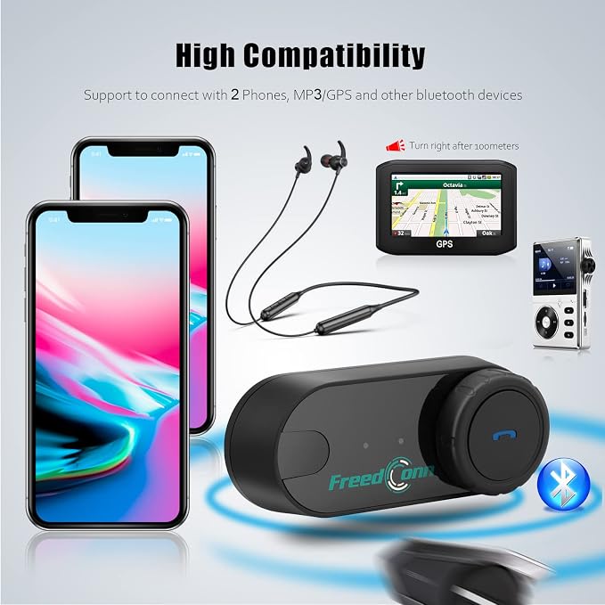 FreedConn TCOM VB Motorcycle Helmet Bluetooth Headset, Motorcycle Communication - Image 6