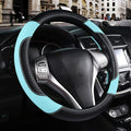 Leather Car Steering Wheel Cover, Non-Slip Car Wheel Cover Protector Breathable by Szttswamp