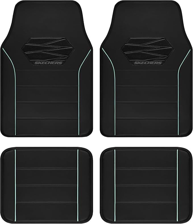 Skechers Memory Foam Car Mats, Leather Piping Car Floor Mats by Skechers
