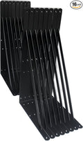 16 Pack L20 x H 12" Black Heavy Duty Shelf Brackets by MHMYDZ