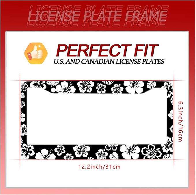 White Hibiscus Hawaii Flowers License Plate Frames Floral Round Hole - Image 6