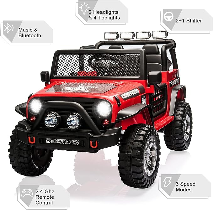 2-Seater Kids Ride on Truck Car, 12V Battery Powered Electric Vehicle - Image 5