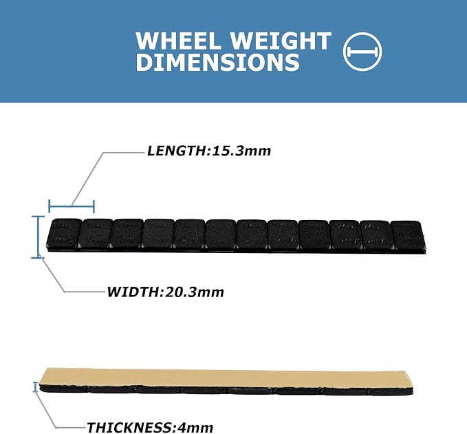 1/4 Oz Black Stick on Wheel Weights, Adhesive Backed Wheel Weights - Image 4