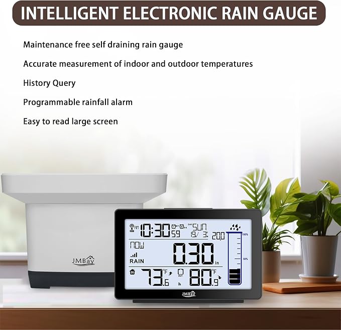 Wireless Rain Gauge Outdoor, Digital Rain Gauge Outdoors Best Rated - Image 5