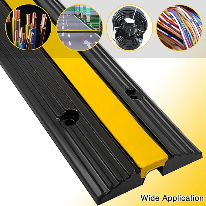CXRCY Cable Protector Ramp 4 Pack of 1-Channel Rubber Hose Ramp, 22046Lbs - Image 2