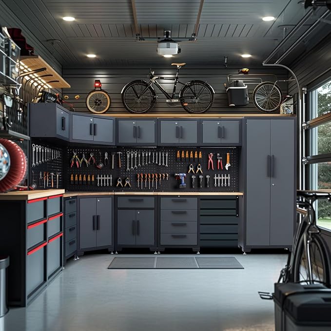 15-Piece Corner Garage Storage Cabinet System - Image 9