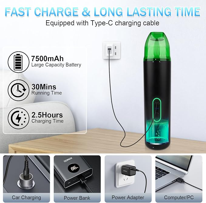 AVCNUJ Handheld Vacuum Cordless, 14000PA Strong Suction - Image 4