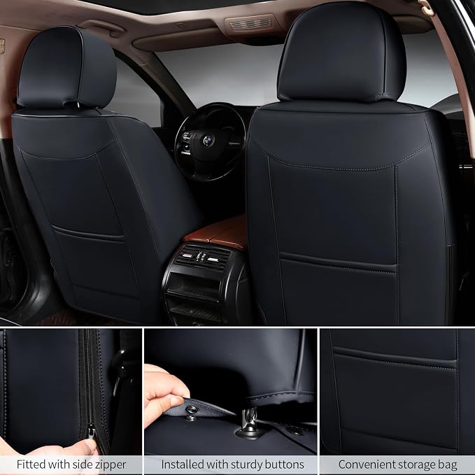 Car Seat Covers Full Set Leather Seat Covers Automotive Seat Covers Universal - Image 3