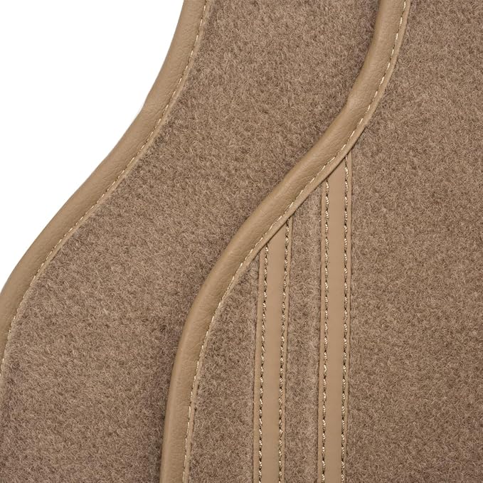CAR PASS Beige Car Floor Mats, Edge Leather Waterproof Car Mats - Image 8