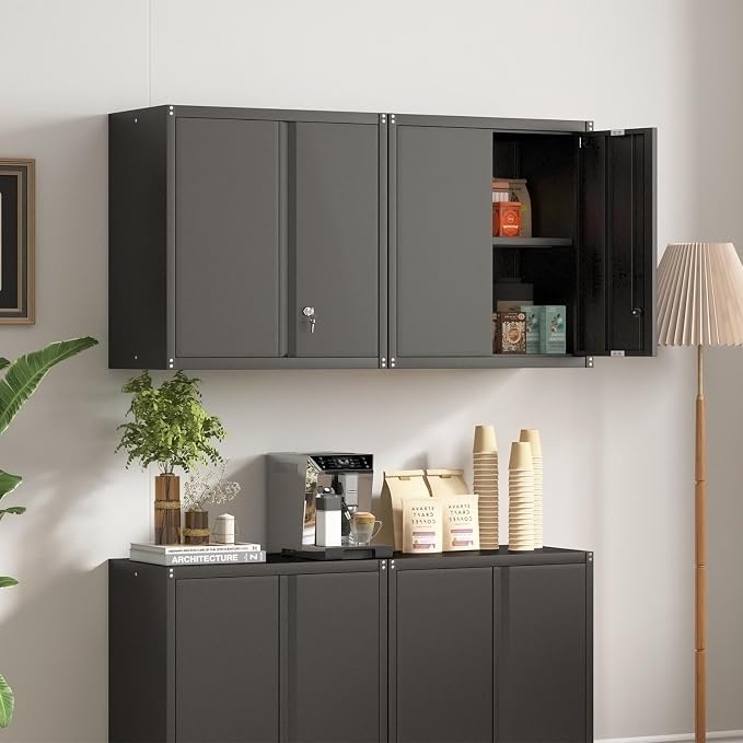 LUCYPAL Garage Storage Cabinet, 27.95" H Metal Wall Cabinets - Image 2