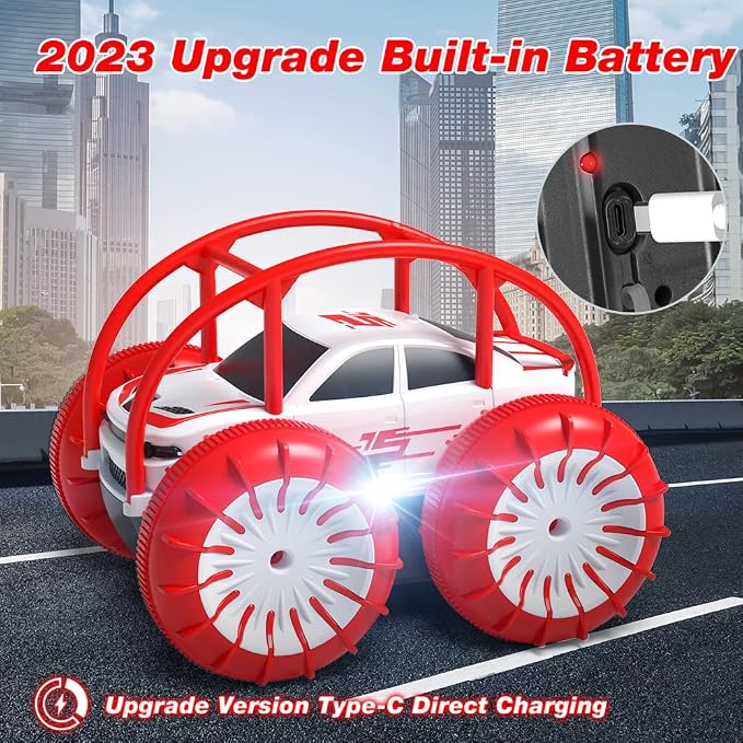 MaxTronic Amphibious Remote Control Car, Rechargeable RC Cars Toy 360° Flips - Image 4