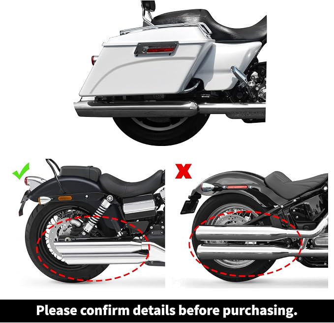 XFMT Motorcycle Saddlebags White Hard Saddle Bags Trunk - Image 6