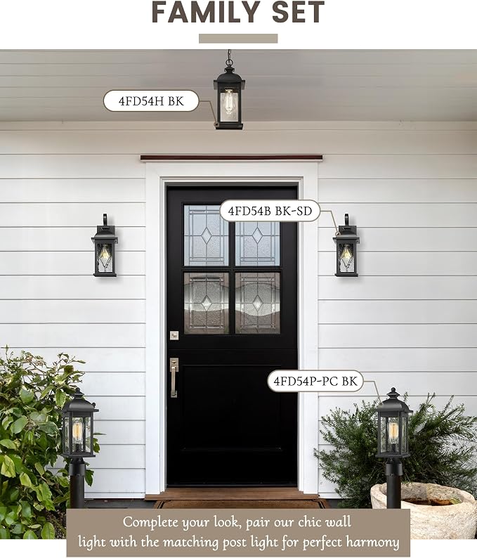FEMILA 15" Exterior Wall Sconce, Anti-Rust Matte Black Finish - Image 5
