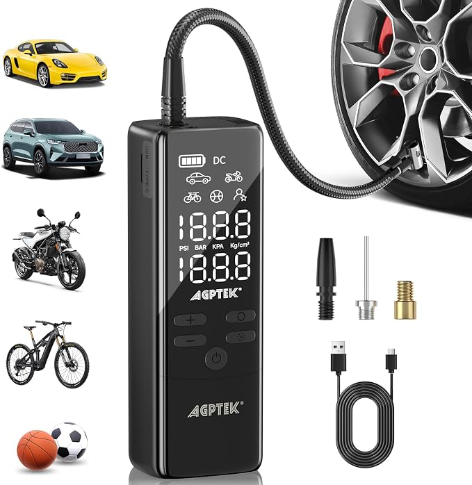 AGPTEK Tire Inflator Portable Air Compressor-150PSI & 5000mAh Tire Pressure by AGPTEK