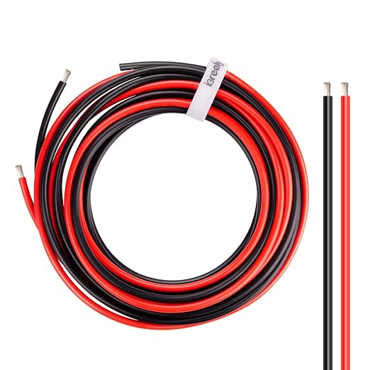 8 Gauge Wire - iGreely 30 FT Red & 30 FT Black 8 AWG Tinned Copper Electrical by iGreely