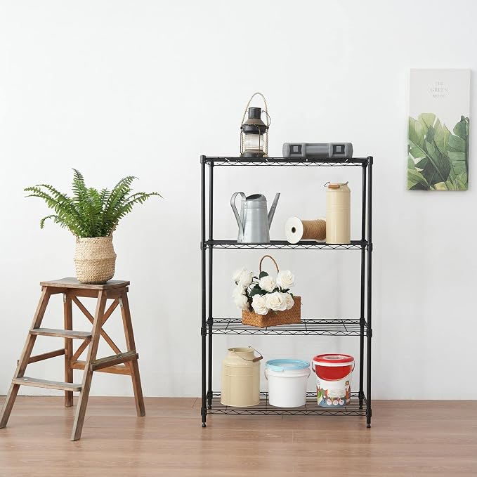 Displays By Jack 4 Tier Wire Shelving Unit Storage Rack, Metal Heavy Duty - Image 2