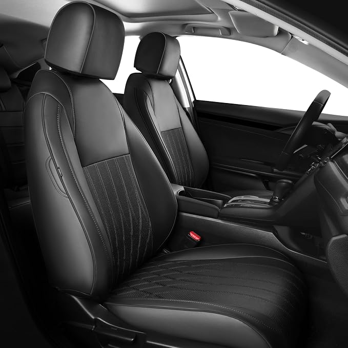 Seat Covers for Honda Civic Sedan LX 2016 2017 2018 2019 2020 2021, Faux - Image 8