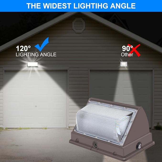 120W LED Wall Pack with Photocell, 5000K 15840LM Dusk to Dawn Lights Security - Image 8