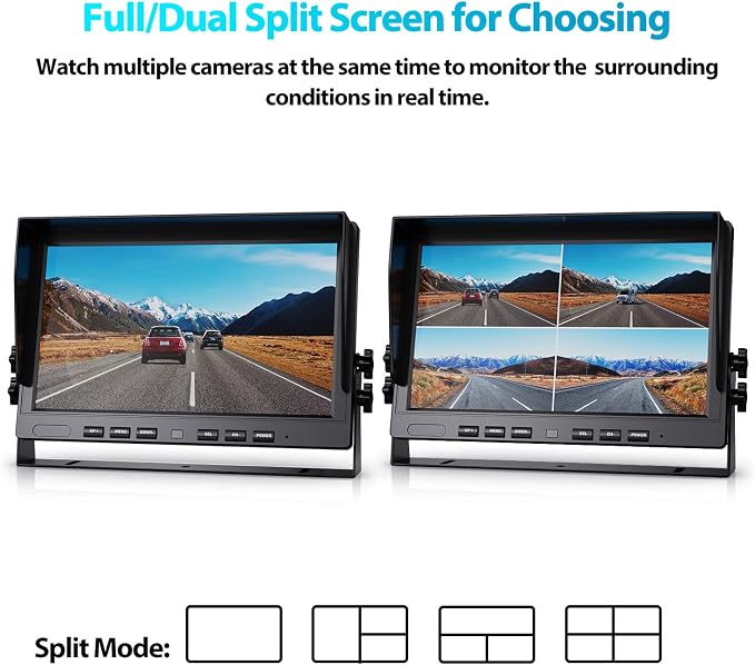 Fookoo Ⅱ 10" 1080P Wired Backup Camera System Kit - Image 3