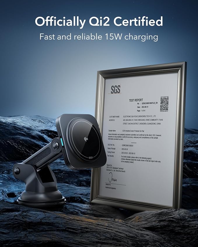 ESR for Qi2 15W MagSafe Car Mount Charger, Qi2-Certified MagSafe Car Charger - Image 2