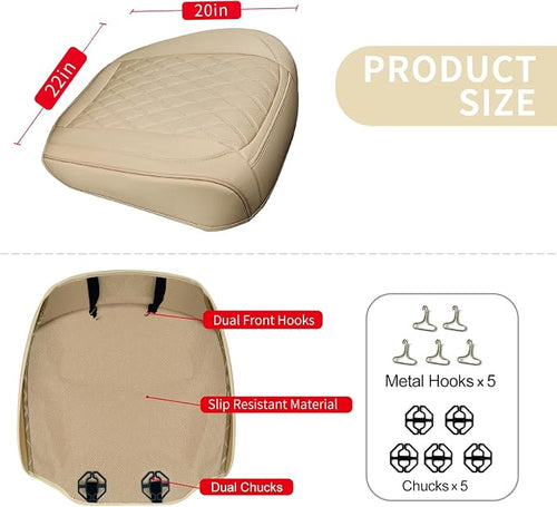 1 Pack Leather Front Car Seat Cover Bottom Car Seat, Anti-Slip and Full Wrap - Image 2