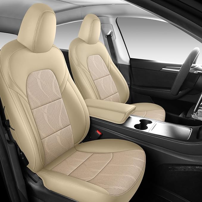 Tesla Model Y Seat Cover Full Set, Faux Leather Tesla Car Seat Cover, Perfect by Dtuupts