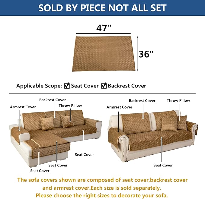 Eismodra Couch Cover, Sectional Couch Covers, Sofa Covers - Image 5