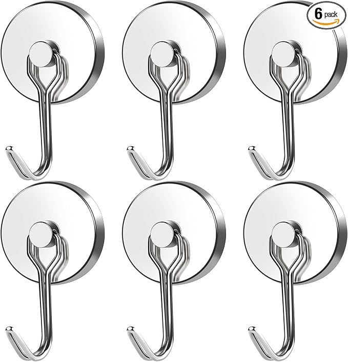 MIKEDE Magnetic Hooks, 110LB Heavy Duty Neodymium Magnet Hooks, Strong Swivel by MIKEDE