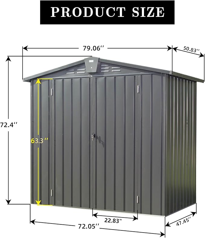 iKERY Galvanized Steel Storage Shed - Image 7