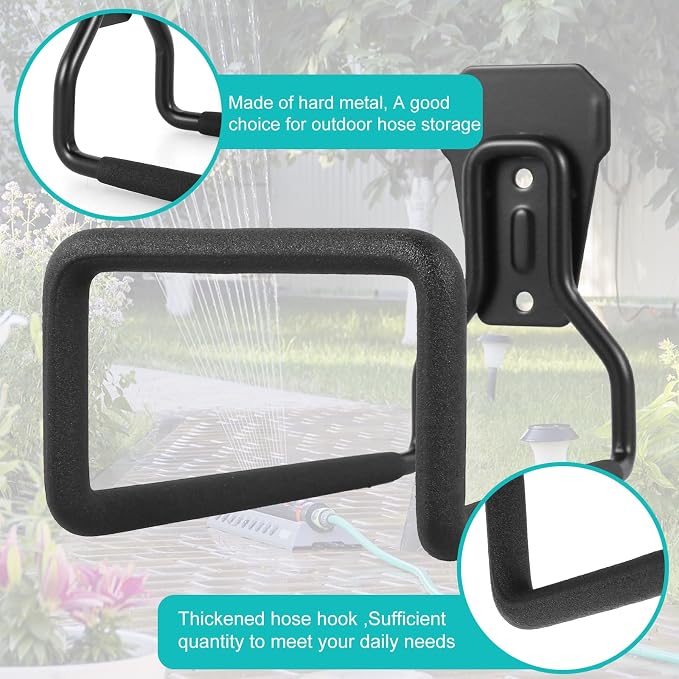 4PCS Metal Garden Hose Hook Heavy Duty Water Hose Hook Wall Mounted Garage Hook - Image 6