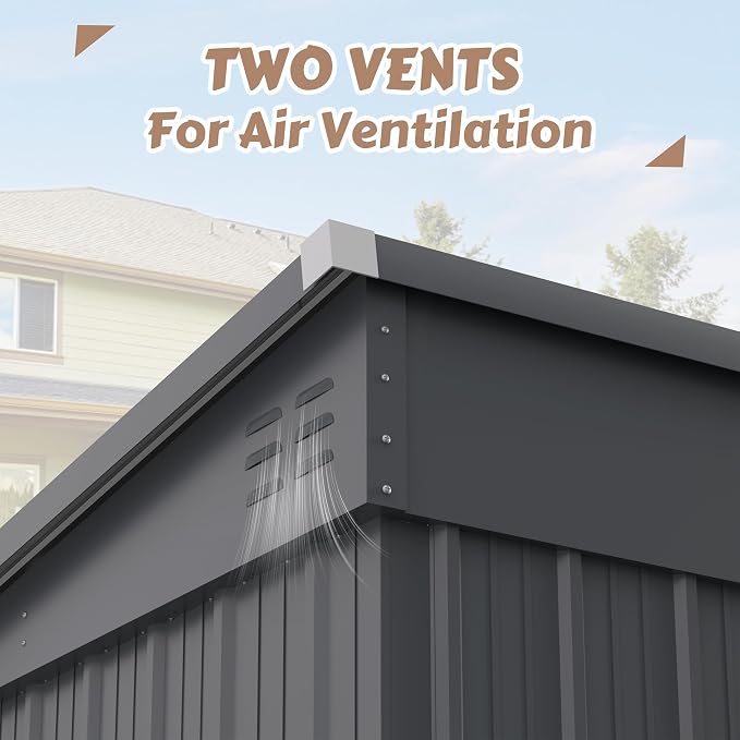 VEIKOU Metal Storage Shed, 6x10FT Outdoor Storage Shed - Image 6