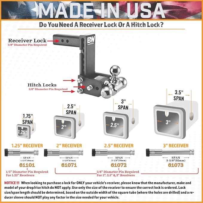 61073 | Receiver Lock for 3" Receiver - Image 4