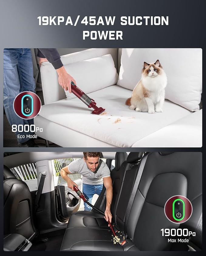 Fanttik Slim V8 APEX Car Vacuum, 4-in-1 Portable Mini Cordless Vacuum - Image 6