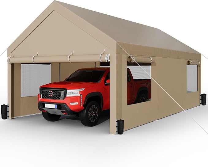 Shintenchi Carport 12' x 20' Heavy Duty Portable Garage, Car Port Canopy by Shintenchi