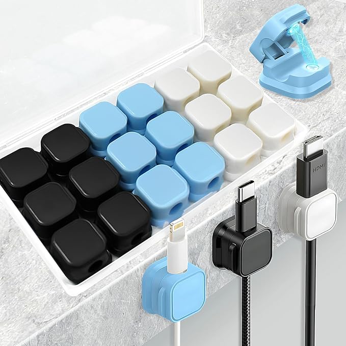 18 Pack Cord Organizer Holder, Magnetic Cable Clips Management, Easy Strong by Unknown