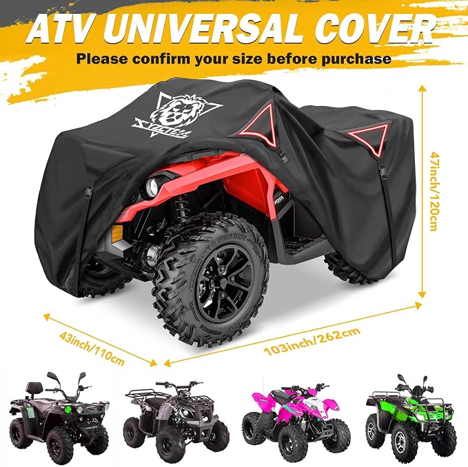 XYZCTEM Premium ATV Cover, Outdoor Protection Against Water, Wind. Quad Cover - Image 6
