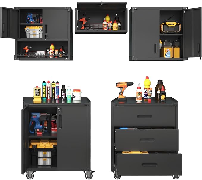 Metal Tool Cabinet, Garage Storage Cabinet System, Wall Cabinet & Locking by VIYET