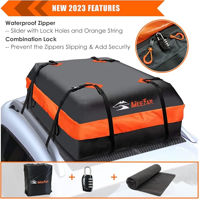 MeeFar Car Roof Bag XBEEK Rooftop top Cargo Carrier Bag Waterproof 15 Cubic feet - Image 2